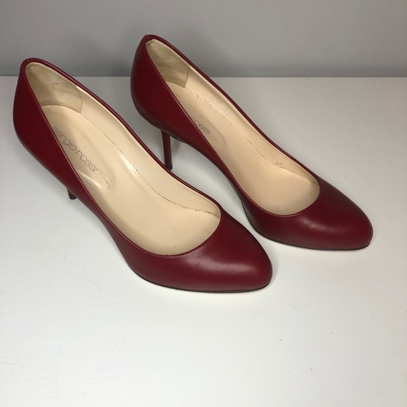 Sergio Rossi Burgundy Red Barbie round toe pumps